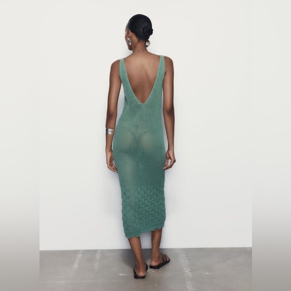 ZARA BLOGGERS’ FAVORITE STRAPPY CHENILLE DRESS - Picture 4 of 9